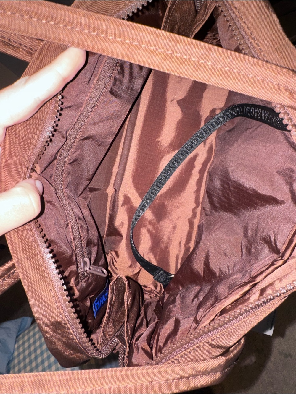 NWT Baggu Nylon Bowler Bag Coffee - Picture 7 of 7